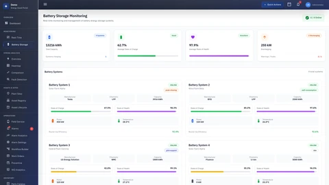 Battery Dashboard - Real-time monitoring and control interface for battery storage systems