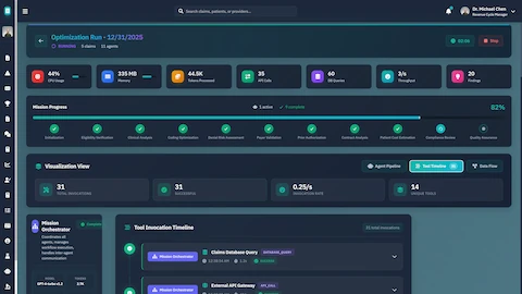 Tool Invocation Timeline - Detailed agent activity tracking showing tool calls, database queries, API invocations, and processing timestamps